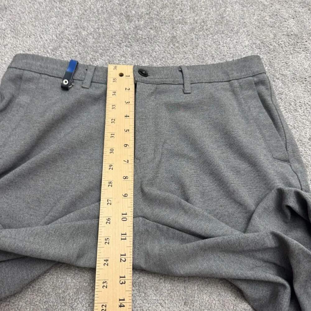 Zara Stretch Dress Pants Trouser Mens 34 Heathered Gray Tapered Leg Flat Front